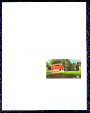 UY41 UPSS# MR51 20c Red Barn Mint UNFOLDED