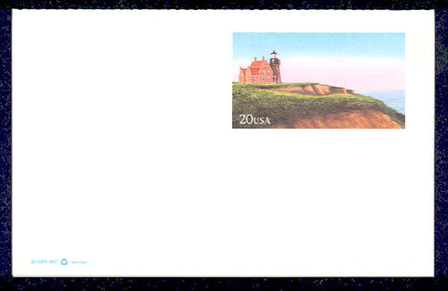 UY42 UPSS# MR52 20c Block Island Lighthouse Mint FOLDED