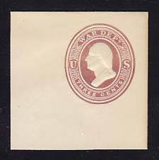 UO51A 3c Dark Red on White, MInt Full Corner, 50 x 50