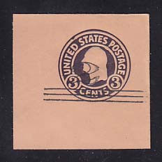 U450 2c on 3c Dark Violet on Oriental Buff, die 1, Mint Cut Square