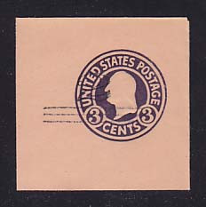 U450a 2c on 3c Dark Violet on Oriental Buff, die 5, Mint Cut Square