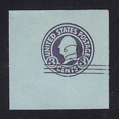 U451 2c on 3c Dark Violet on Blue, die 1, Mint Full Corner, 50 x 50