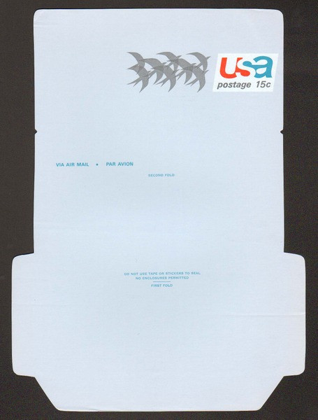 UC44, UPSS #ALS-11a 15c Birds, UNFOLDED, Reverse Die Cut
