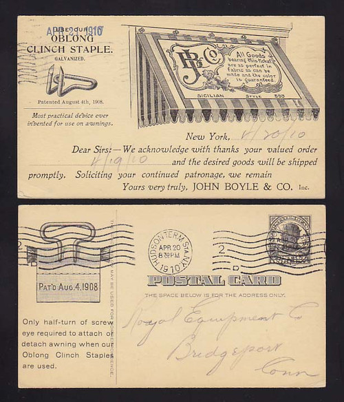 UX20 New York, New York John Boyle & Co, Oblong Clinch Staple