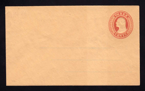 U10 UPSS # 20/T22 3c Red on Buff, die 5, Mint Entire, Light Toning