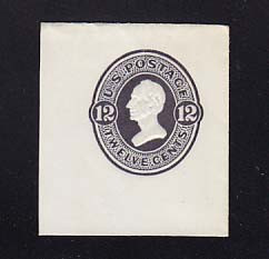 U93 12c Plum on White, Mint Full Corner, 44 x 48