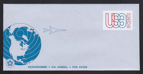 UC48, UPSS #ALS-14 18c Globe & Plane, Mint, FOLDED