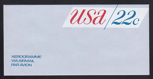 UC50, UPSS #ALS-16 22c USA Red & Blue, Mint, FOLDED