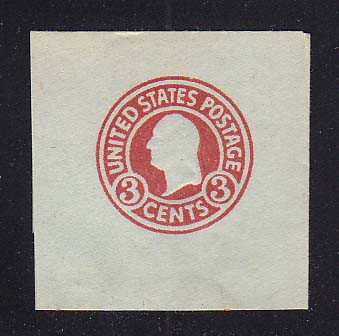U439g 3c Carmine (error) on Blue, die 5, Mint Full Corner, 45 x 47