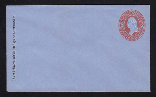 U229 UPSS # 657-5 2c Red on Blue, Mint Entire, GR