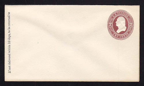 U277 UPSS # 792-6 2c Brown on White, die 1, Mint Entire