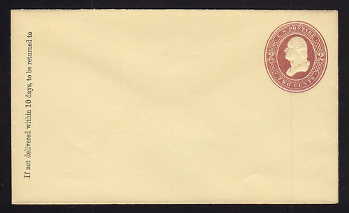 U278 UPSS # 803-6 2c Brown on Amber, die 1, Mint Entire, GR