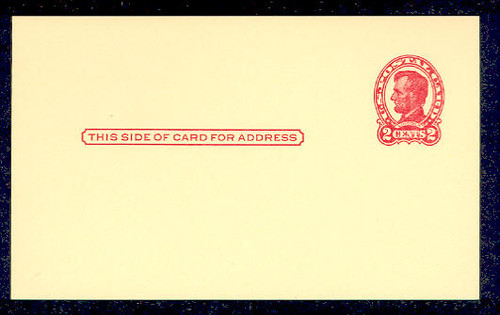 UX43 UPSS# S60 2c Abraham Lincoln, Red on Buff, Library size Mint Postal Card