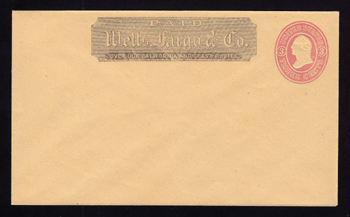U35 UPSS # 77 3c Pink on Buff, Mint Entire, Wells Fargo Imprint