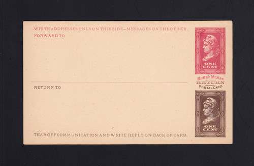 ESSAY: UPSS # MR1E-Nd Brooks Essay Paid Reply Card, Red/ Brown on Cream