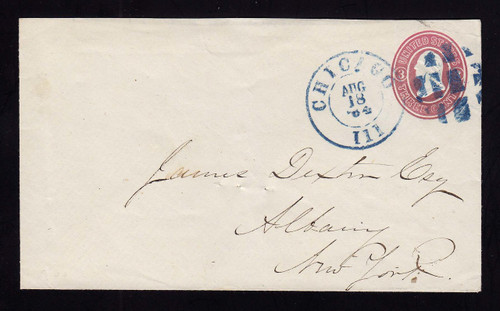 U34 UPSS# 70 Chicago, IL 1864 Fancy Blue Cancel
