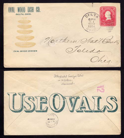 U385  Advertising for Oval Wood Dishes, Delta, OH