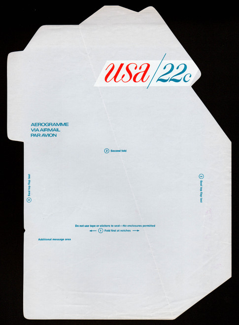 UC50, UPSS #ALS-16 22c USA Blue, Mint, UNFOLDOVER