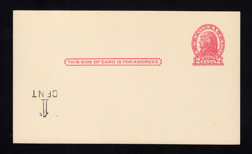 UX32 UPSS# S44-14f, Des Moines Surcharge Inverted LL, Mint Postal Card