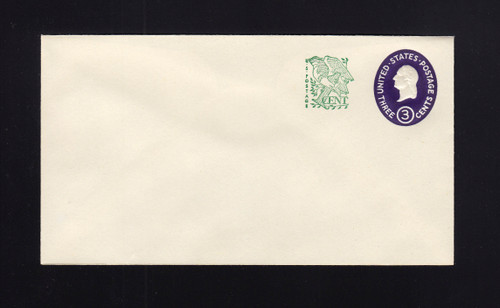 U540 UPSS# 3454-43 1c + 3c Dark Violet, die 3, Mint Entire
