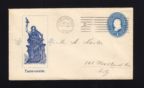 U294 1c 1895 Cleveland, OH "Gymnastics" Advertising