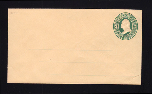 U84 UPSS # 193A 3c Green on Cream, Mint Entire, with Ruled Lines