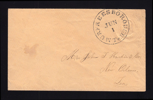 U10 UPSS # 18 3c Red on Buff, die 5, Used Entire, ALBINO