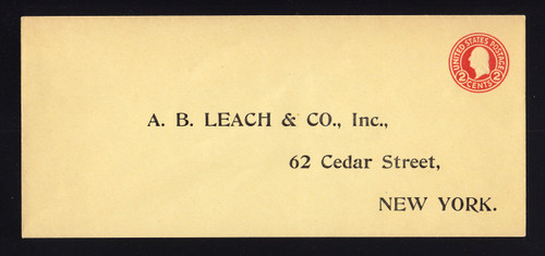 U430b UPSS# 2338-19 2c Carmine on Amber, die 4, Mint Entire, Printed Address