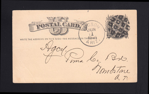 UX5 UPSS# S4 1c Tucson, AZ Territorial to Tombstone, FANCY Grid Cancel