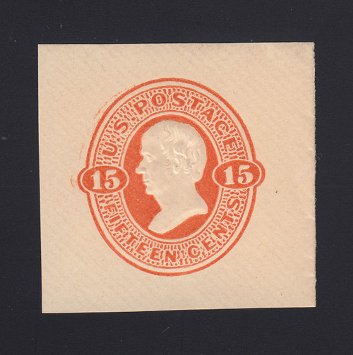 U98 15c Red Orange on Cream, Mint Cut Square, 40 x 39