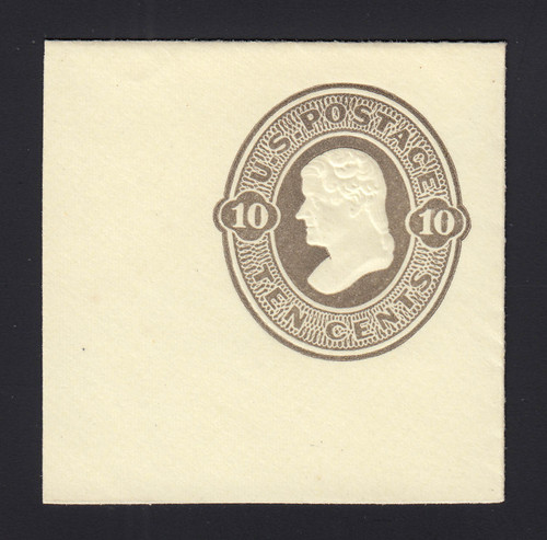 U90 10c Olive-Black on Amber, Mint Cut Square, 48 x 48