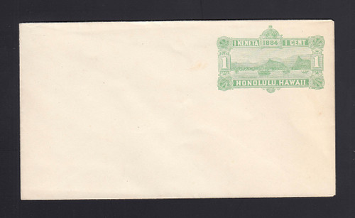 Hawaii: U1 UPSS# 3 1c Green Mint Envelope, RARE
