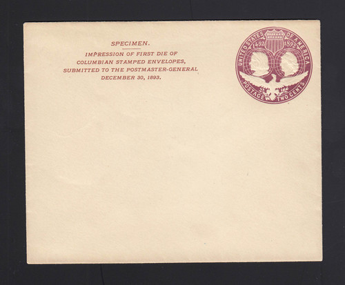 ESSAY: UPSS # E95Dg 2c Violet Type 1,  NO Wmk, With CC, Gummed Flap
