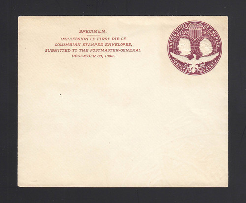 ESSAY: UPSS # E95De 2c Violet Type 1, MORGANS Wmk, With CC, Gummed Flap