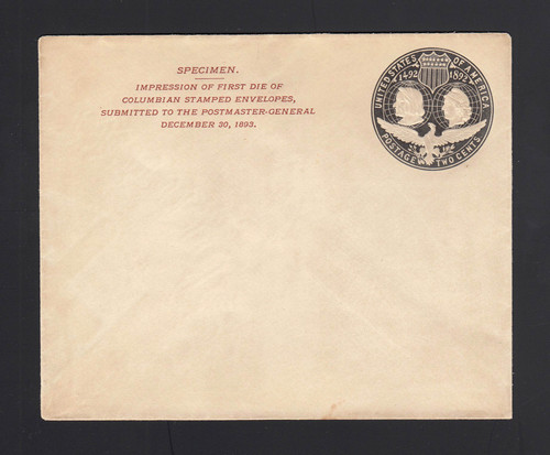 ESSAY: UPSS # E95Dca 2c Black Type 1, STANDARD Wmk, With CC, Ungummed Flap, Unlisted