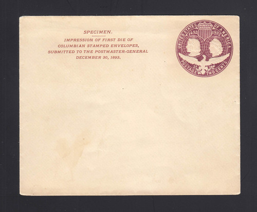 ESSAY: UPSS # E95Da 2c Violet Type 1, NO Wmk Laid paper, With CC, Gummed Flap