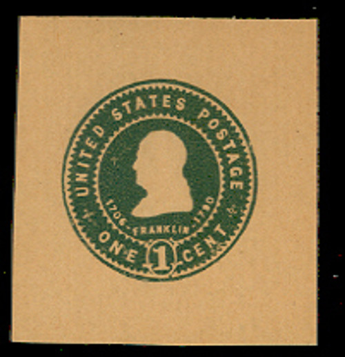 W384 1c Green on Manila, Mint Cut Square