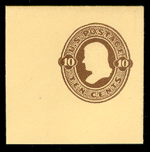 U190 10c Chocolate on Amber, Mint Full Corner
