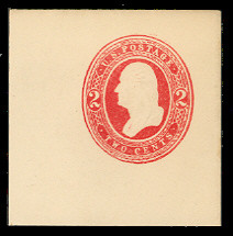 U236 2c Red on White, Mint Full Corner, 50 x 50