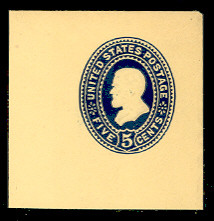 U331 5c Blue on Amber, die 1, Mint Full Corner, 50 x 50