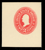 U362 2c Carmine on White, die 2, Mint Cut Square