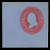 U233 2c Red on Blue, Mint Cut Square, 47 x 47