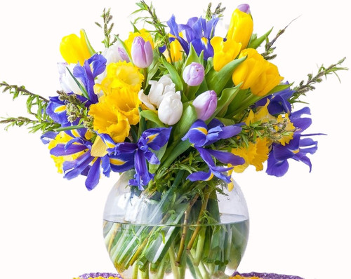 BEST SELLER!  Iris, tulips & daffodils shout SPRINGI