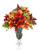 Lilies, hydrangeas in a fall flower arrangement