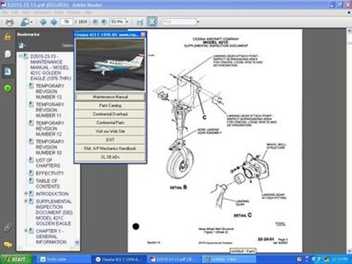 Cessna 421C IPC parts manual download 1976 - 1985