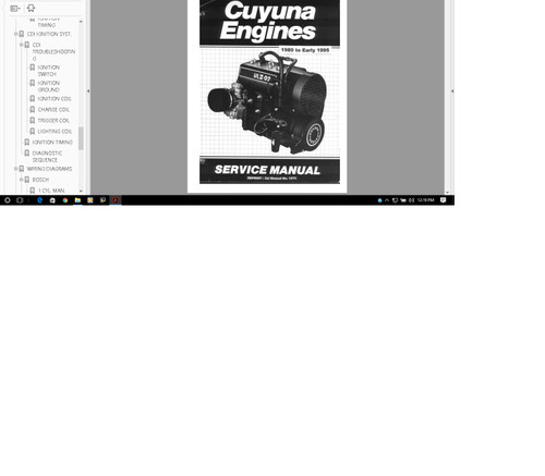 Cuyuna 2SI parts n service manual download