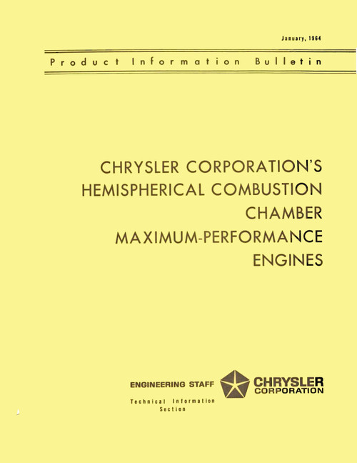 Chrysler 426 Hemi engine information bulletin 1964 oem download