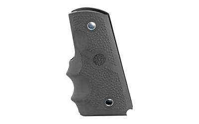 Hogue 1911 Officers Model Ruber Grip w/Grooves Black