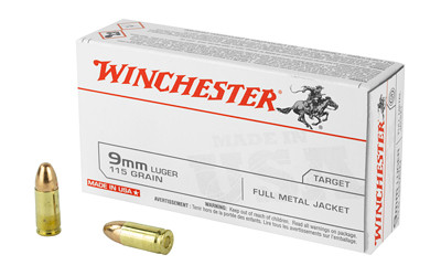 Winchester Ammunition 9mm 115gr FMJ 50 Round Box