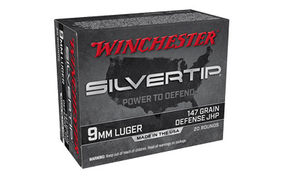 Winchester Ammunition 9mm 147gr JHP Silvertip 20 Round Box